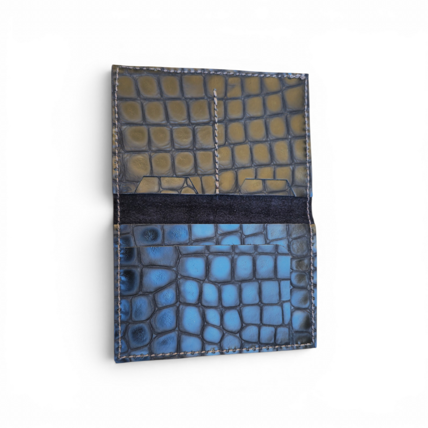 Porte-cartes Croco Cobalt