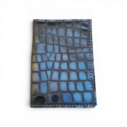 Porte-cartes Croco Cobalt