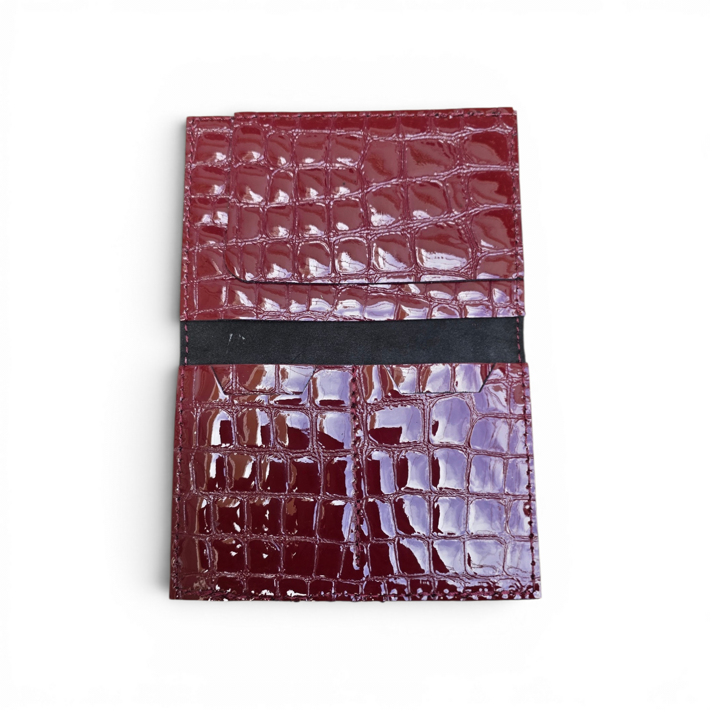 Porte-cartes Croco Bordeaux